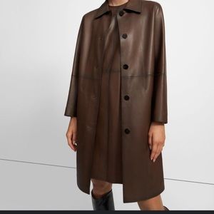 Theory PIAZZA light weight burnished leather coat